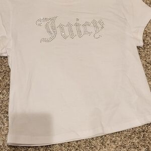 Juicy Couture White Tee with Rhinestone Detail